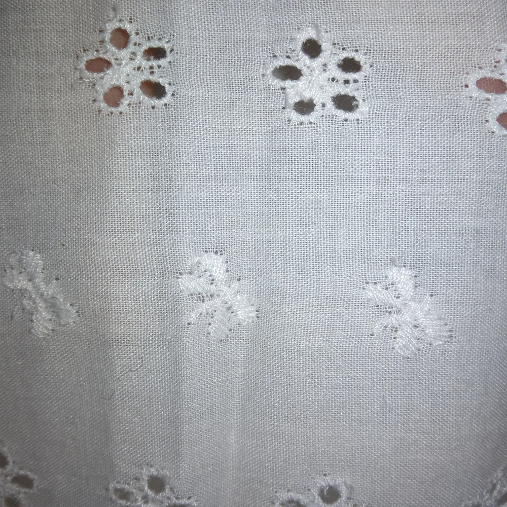 FABRIC White Eyelet Fabric, remnant 26 inches by 44 inches
